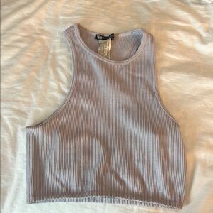 Zara Light Purple Gray Ribbed Tank Top